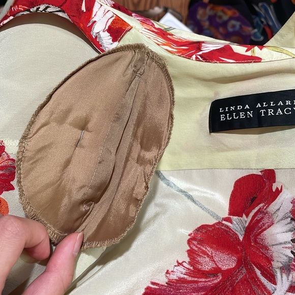 Vintage Ellen Tracy Petite 4 Button Up Yellow Red Shirt - Picture 7 of 7